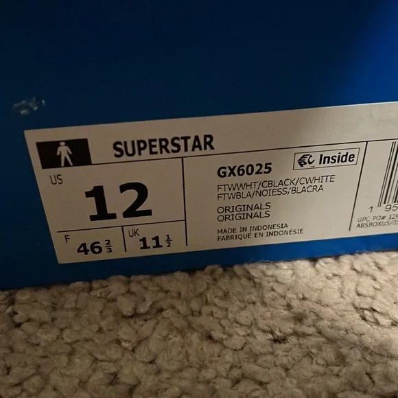 Adidas Superstar AOQM Shoes Sneakers new GX6025 shell toes Men’s Size 12